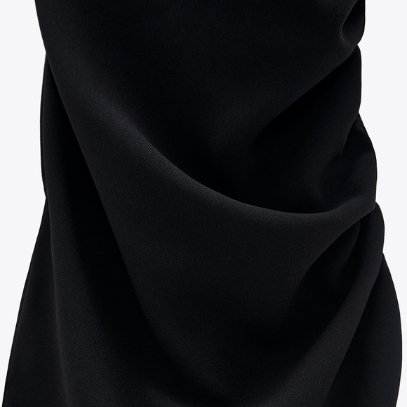 NWT Zara Draped Black Dress Size S - Picture 4 of 7